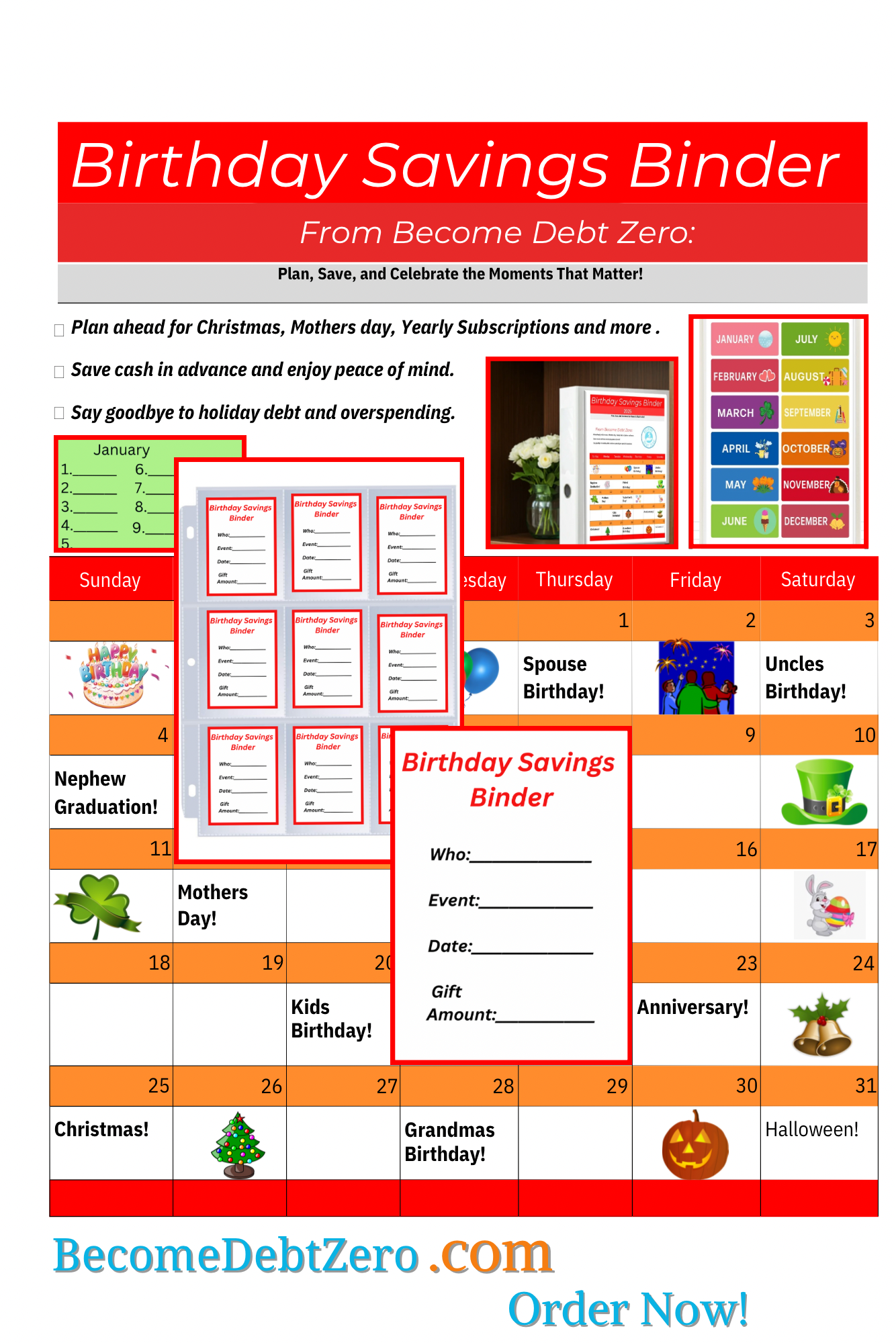 Birthday Savings Binder