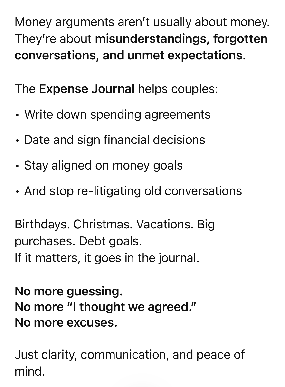 Couples Expense Journal