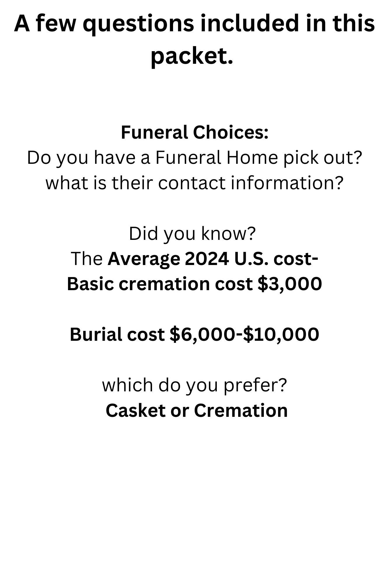 The End of Life Packet for Loved Ones