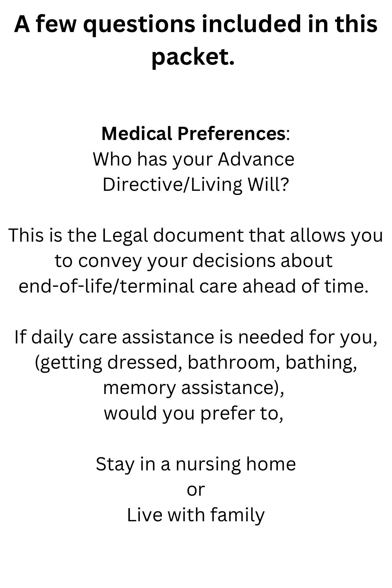 The End of Life Packet for Loved Ones