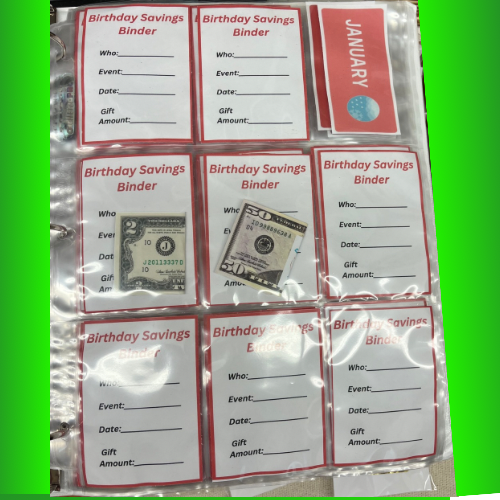 Birthday Savings Binder